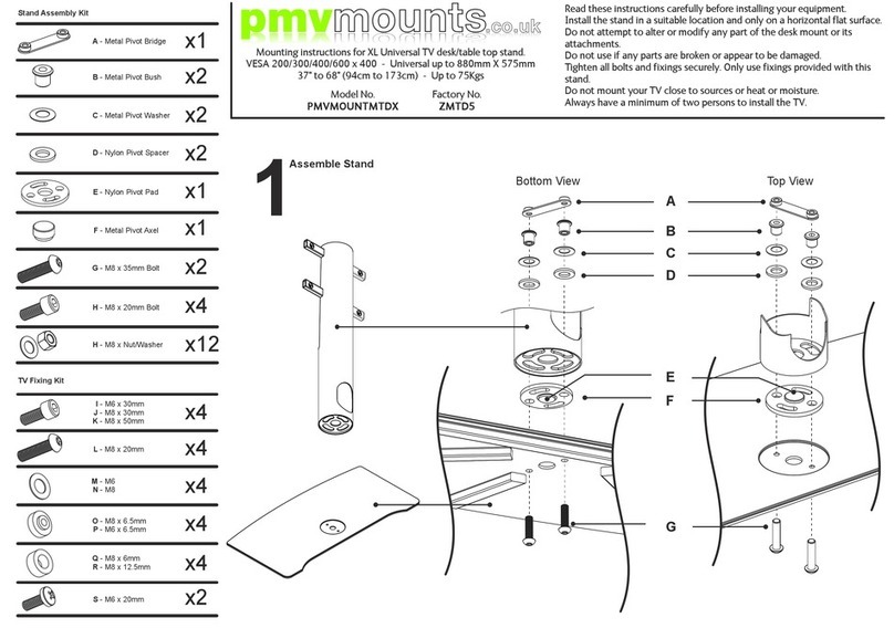 PMV Mounts PMVMOUNTMTDX User manual