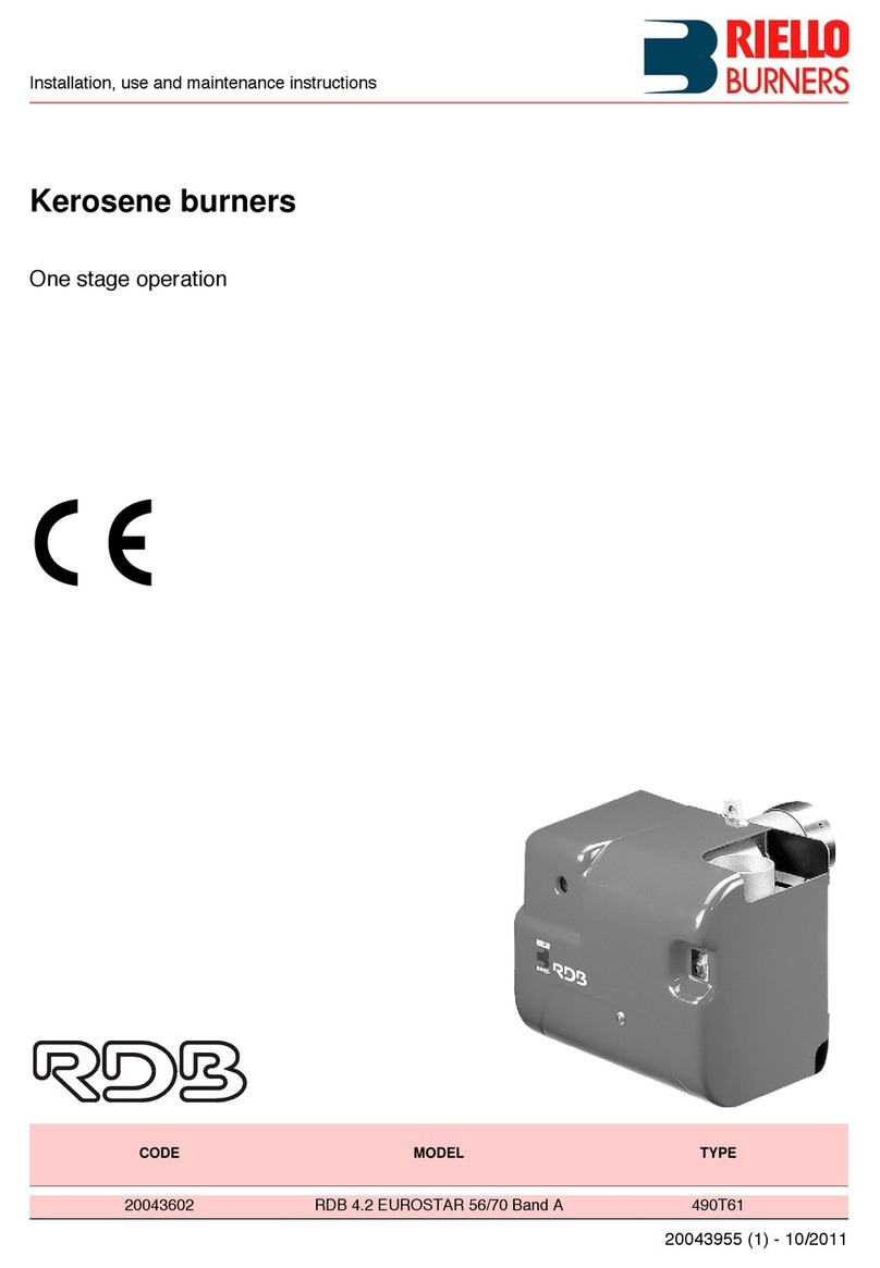 Riello Burners RDB 4.2 EUROSTAR 56/70 Band A Installation, use and maintenance instructions