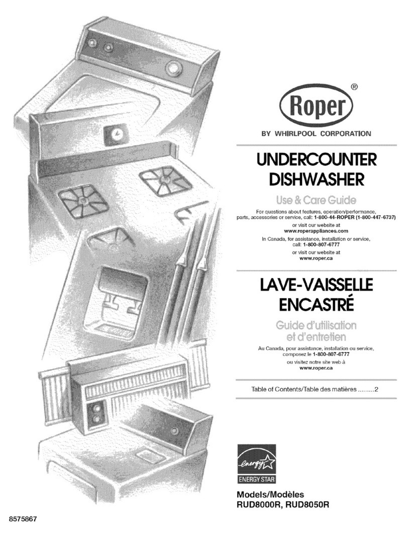 Whirlpool Roper RUD8050R User manual