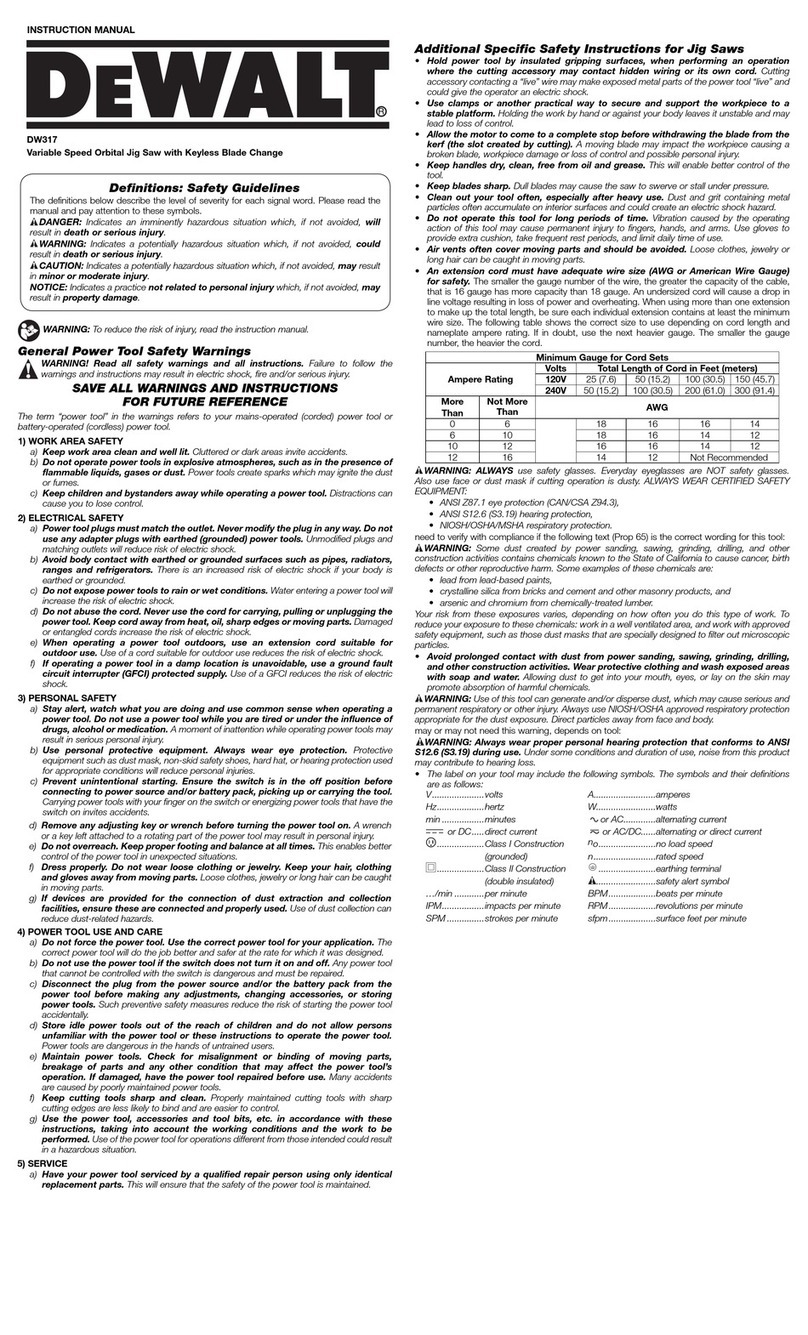 DeWalt DW317 User manual