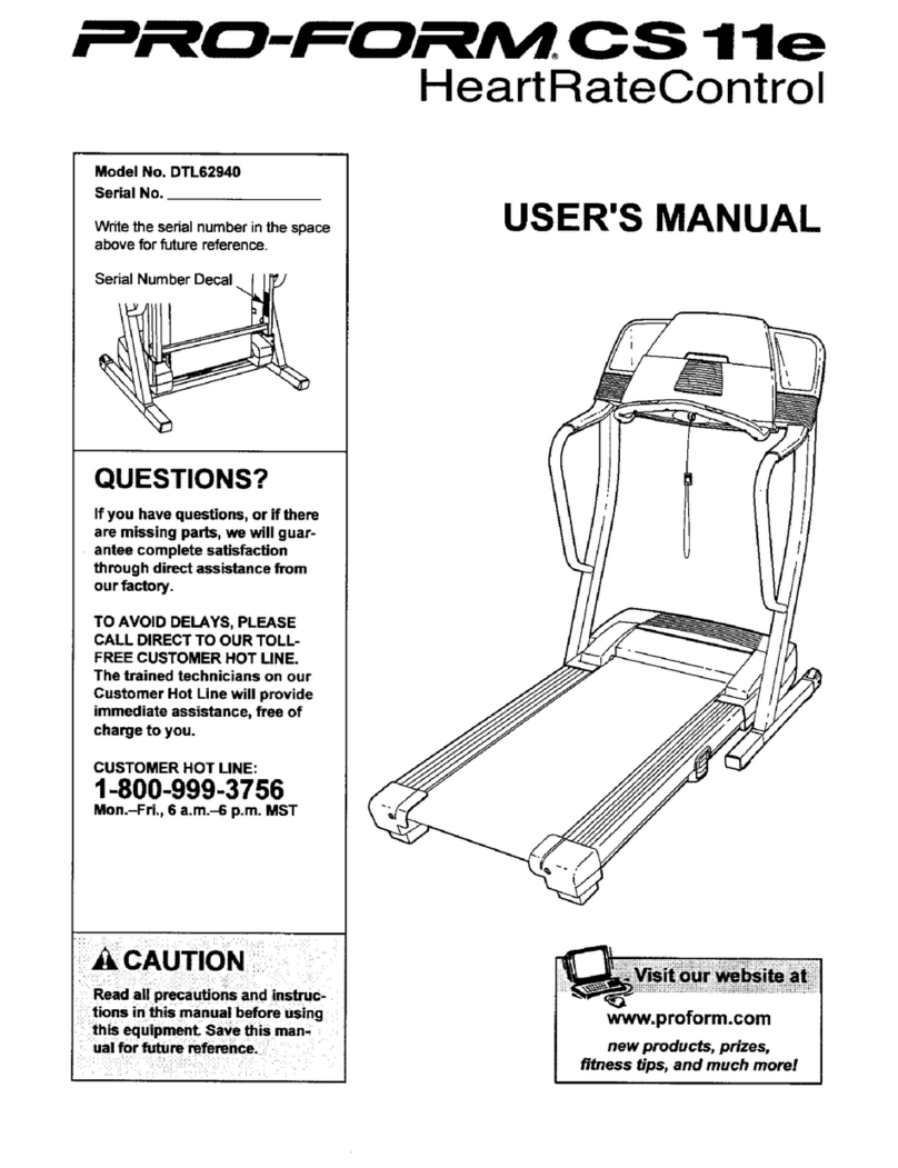 ICON PRO-FORM CS 11e HeartRateControl User manual
