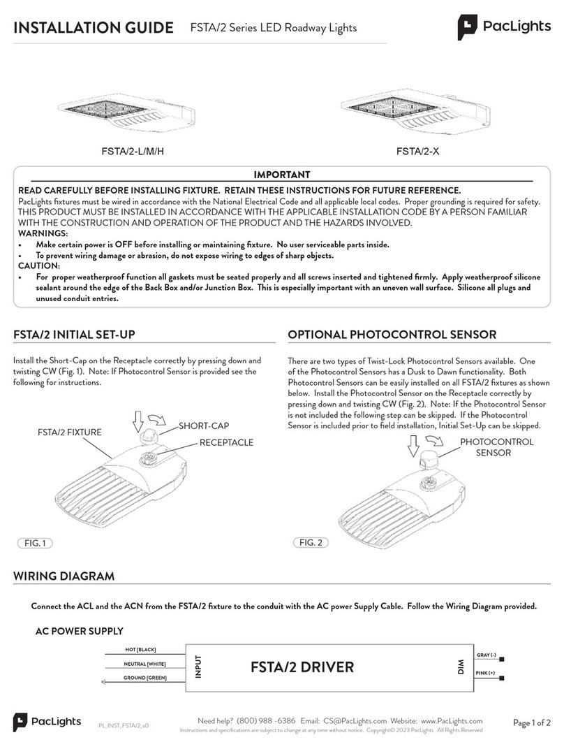 PacLights FSTA/2 Series installation guide