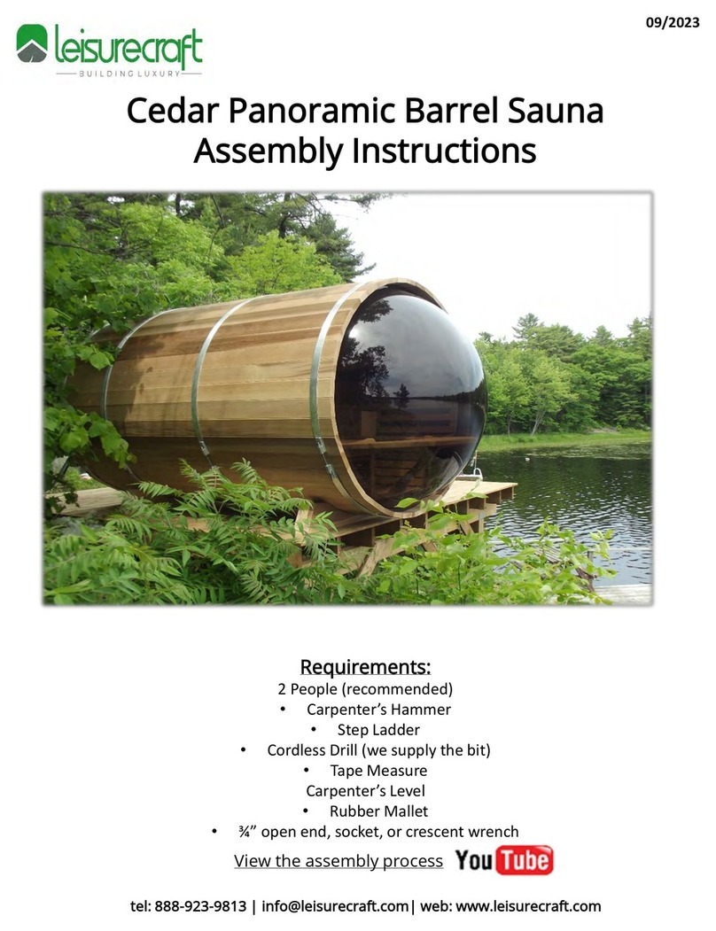 leisurecraft Cedar Panoramic Barrel Sauna Assembly instructions leisurecraft Cedar Panoramic Barrel Sauna Assembly instructions