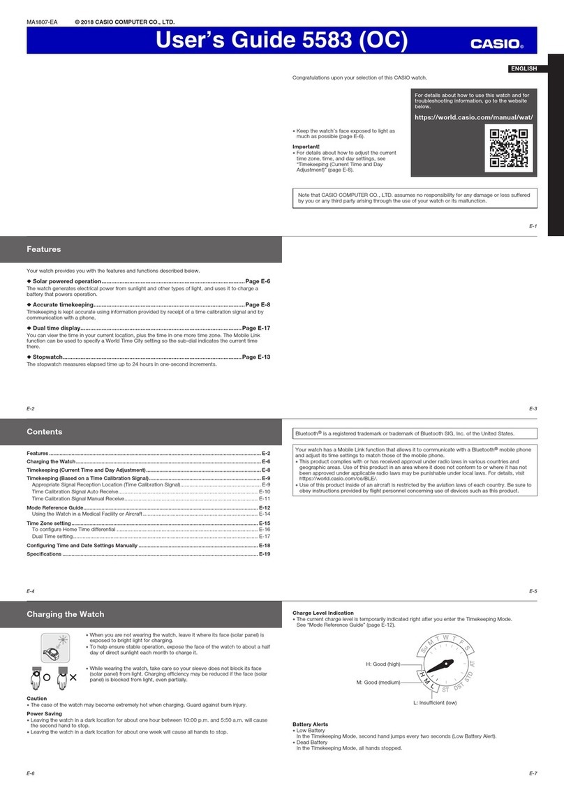 Casio 5583 User manual