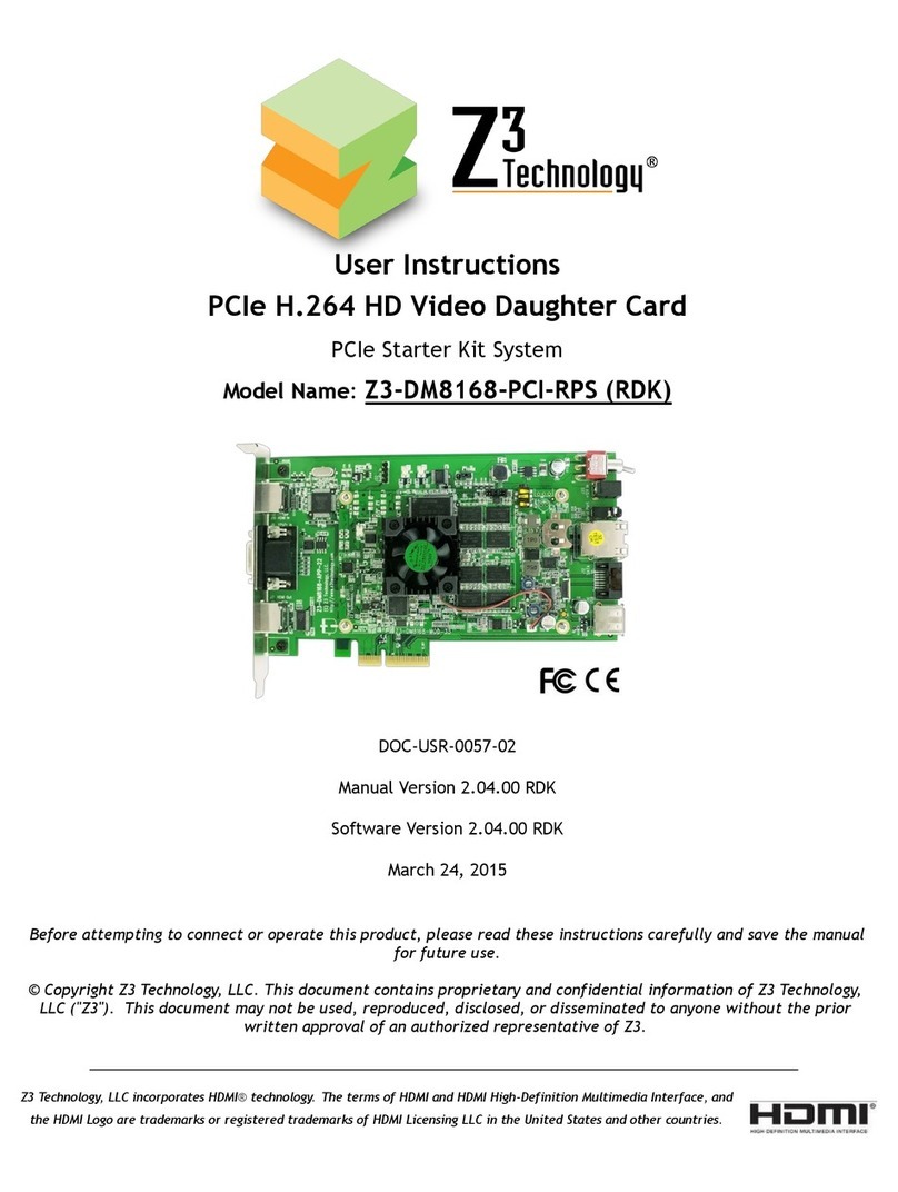 Z3 Technology Z3-DM8168-PCI-RPS User manual