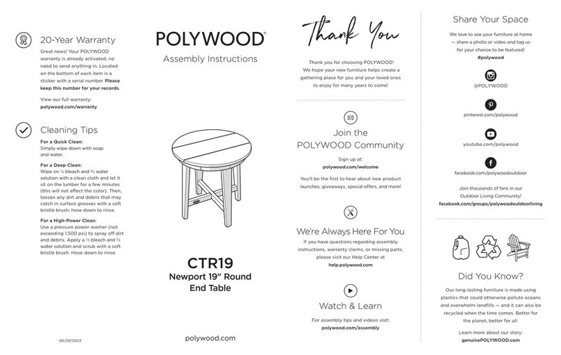 Polywood Newport CTR19 User manual Polywood Newport CTR19 User manual