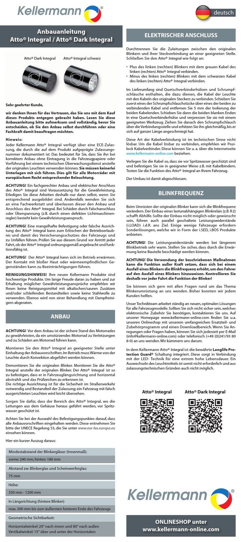 kellermann Atto Integral installation manual