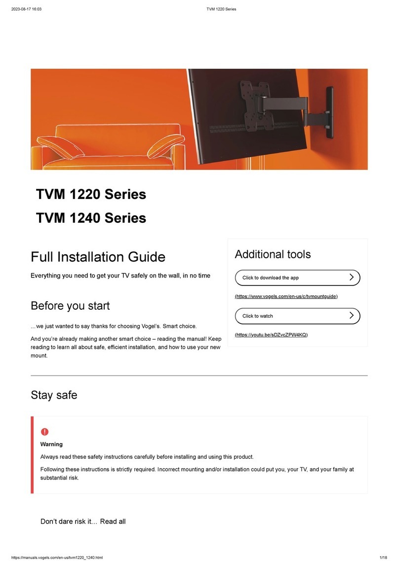 VOGELS TVM 1220 Series User manual VOGELS TVM 1220 Series User manual