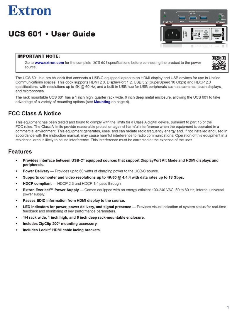 Extron electronics UCS 601 user guide