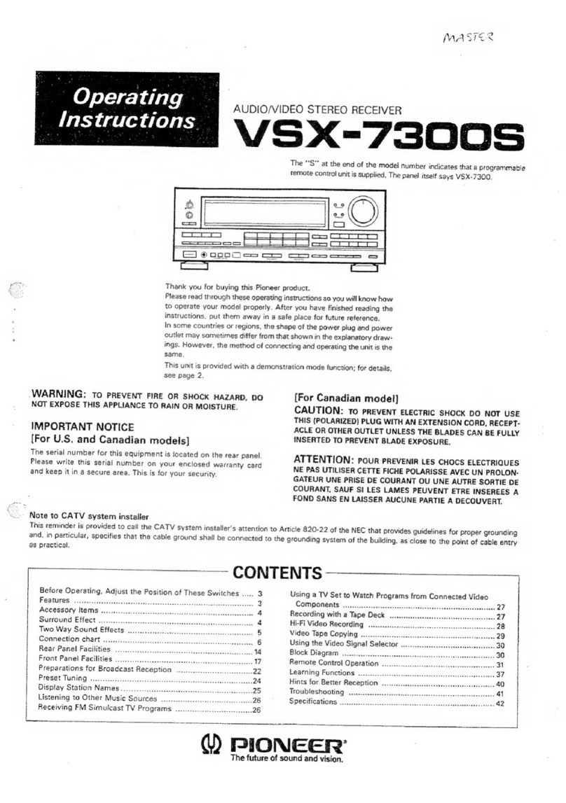 Pioneer VSX-7300S operating instructions