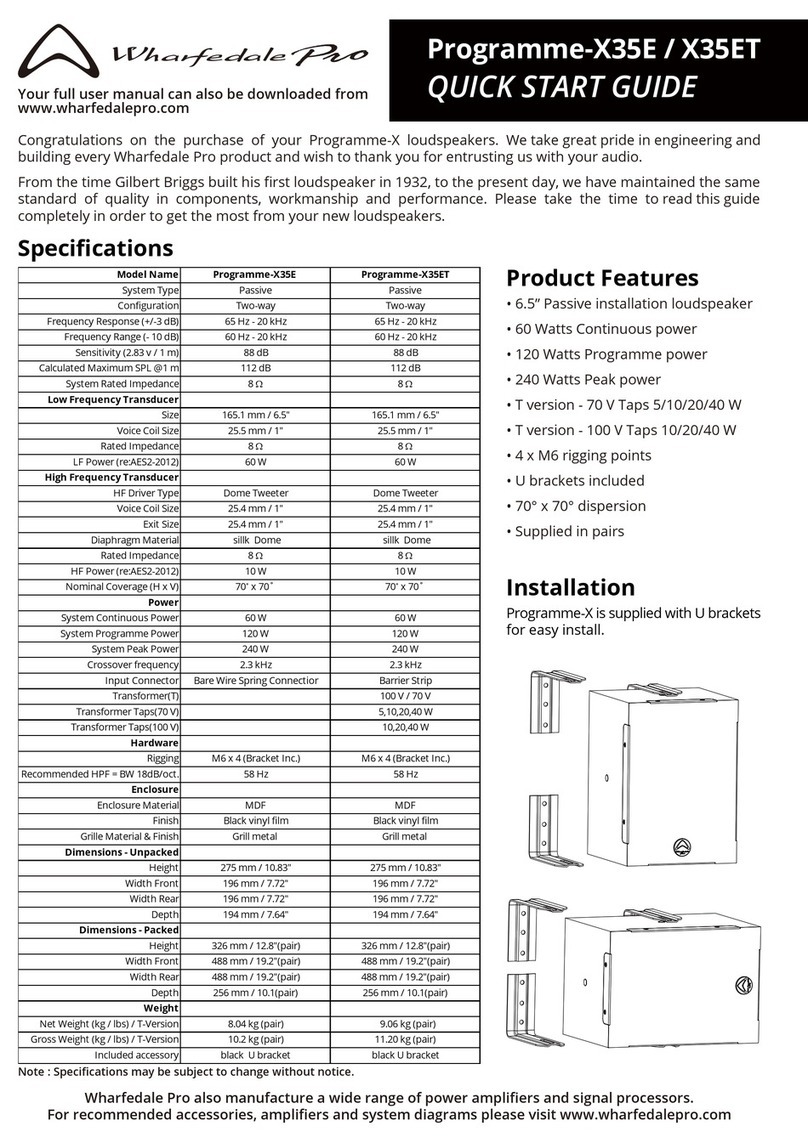 Wharfedale Pro Programme-X35E quick start guide