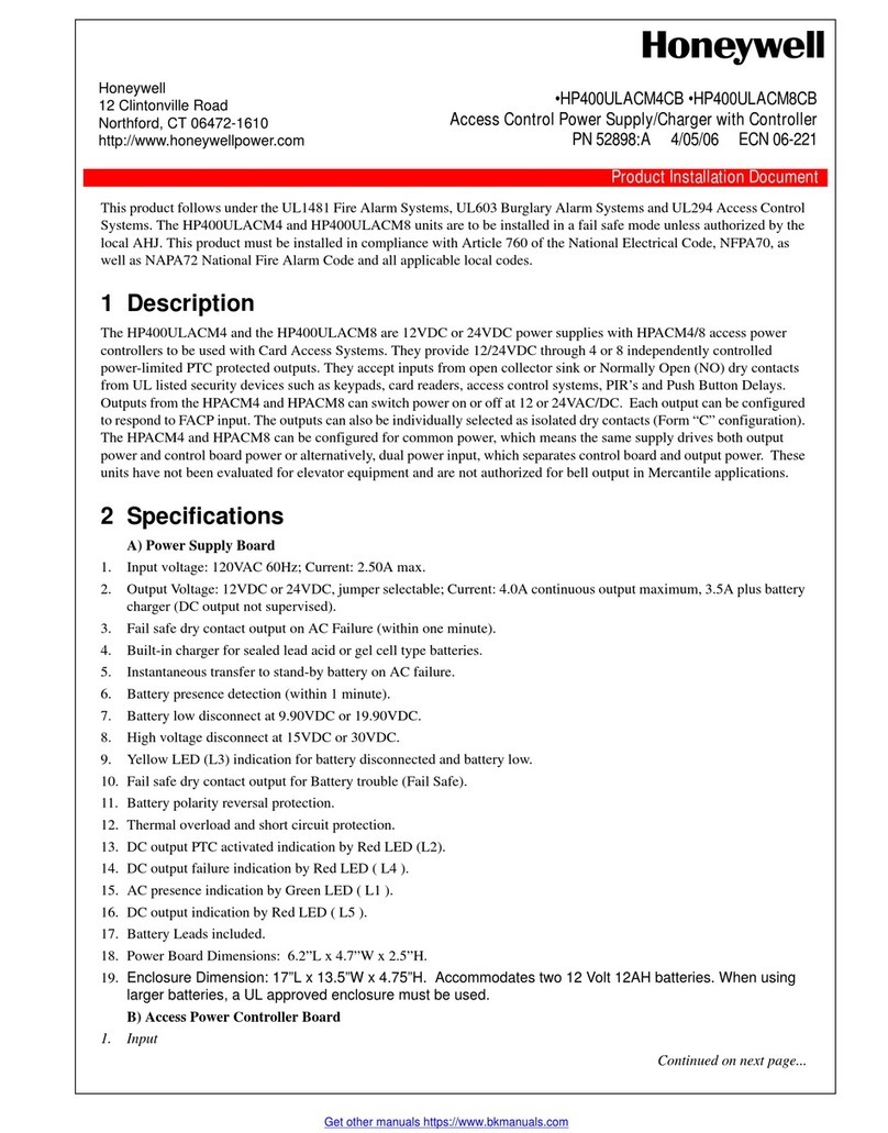Honeywell HP400ULACM4CB User manual