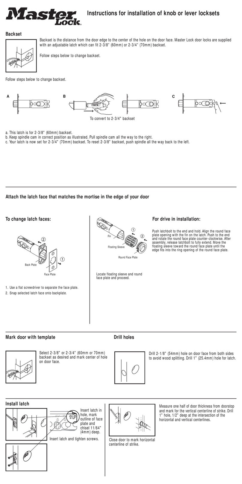 Masterlock BCCO0615 Guide Masterlock BCCO0615 Guide
