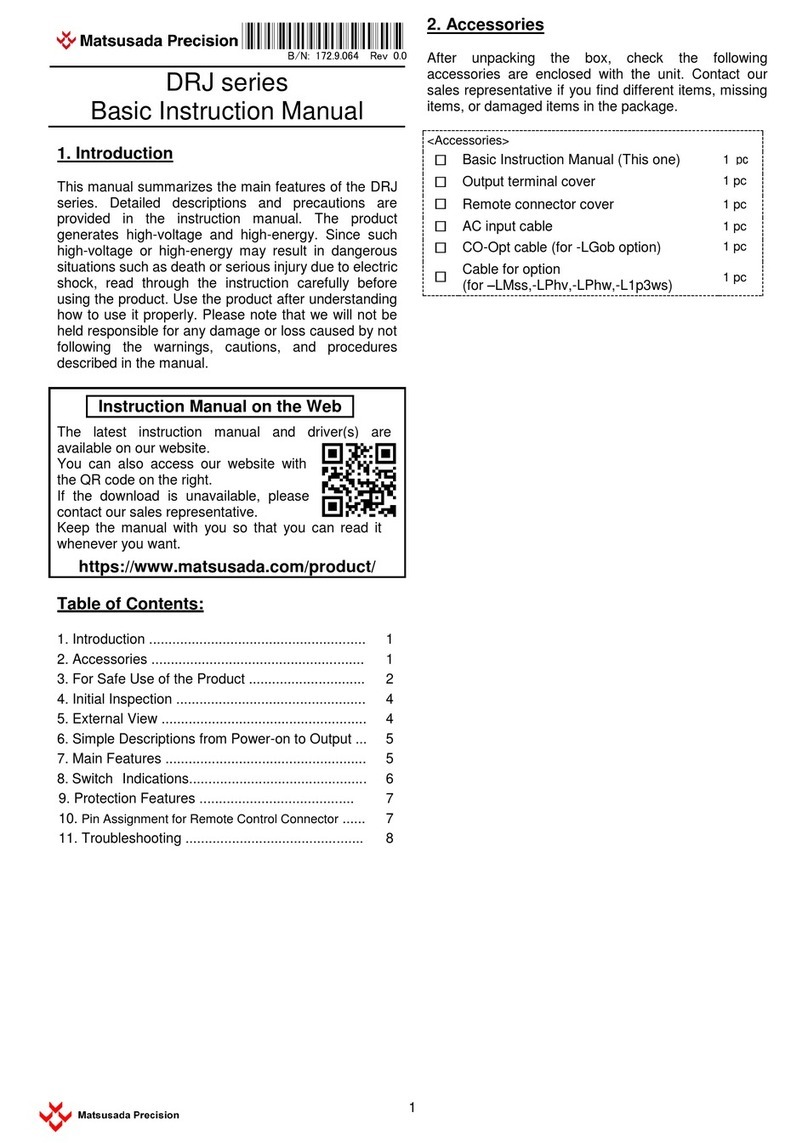 Matsusada Precision DRJ Series Installation guide