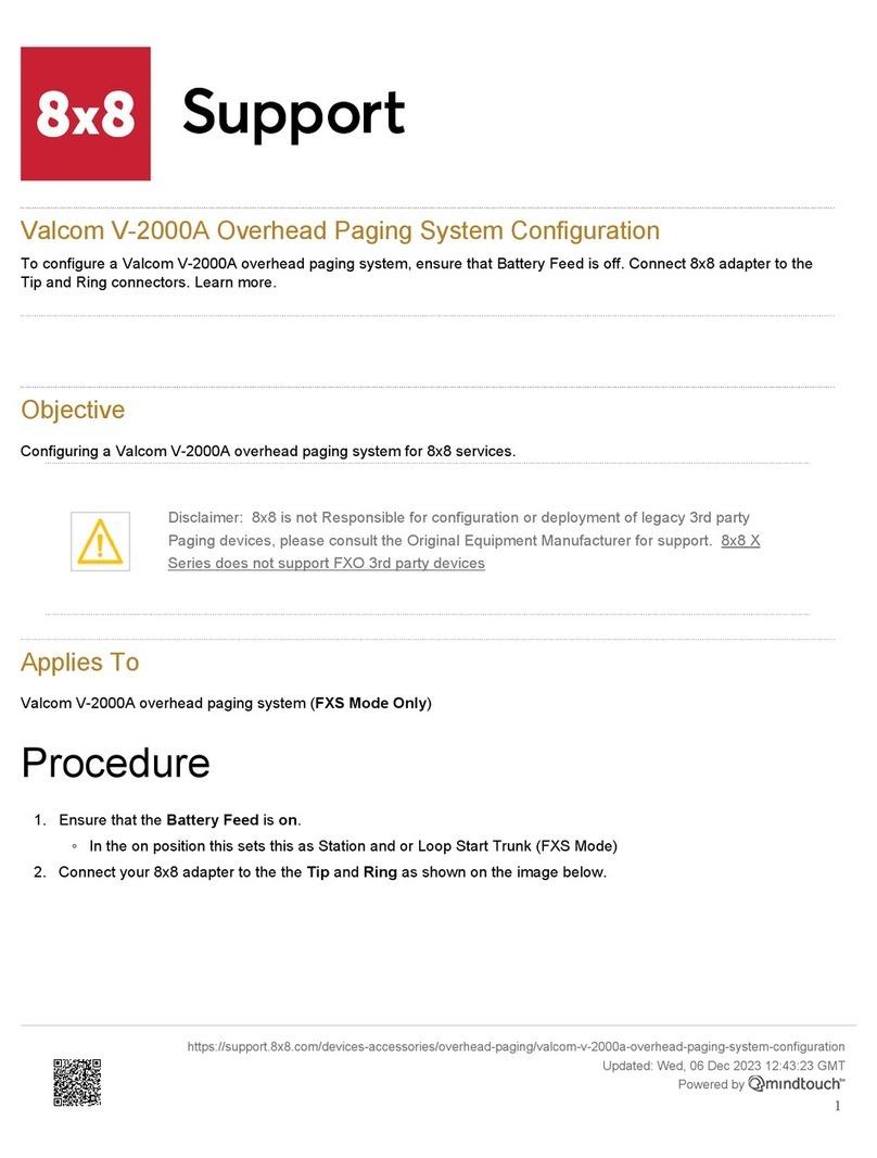 Valcom V-2000A quick start guide