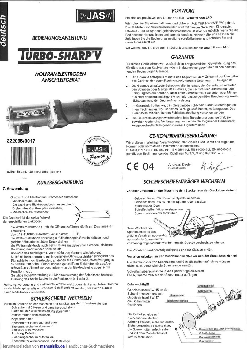 Jas TURBO-SHARP V operating instructions