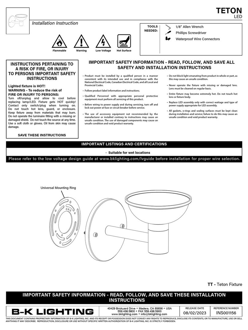 B-K lighting TETON installation instructions