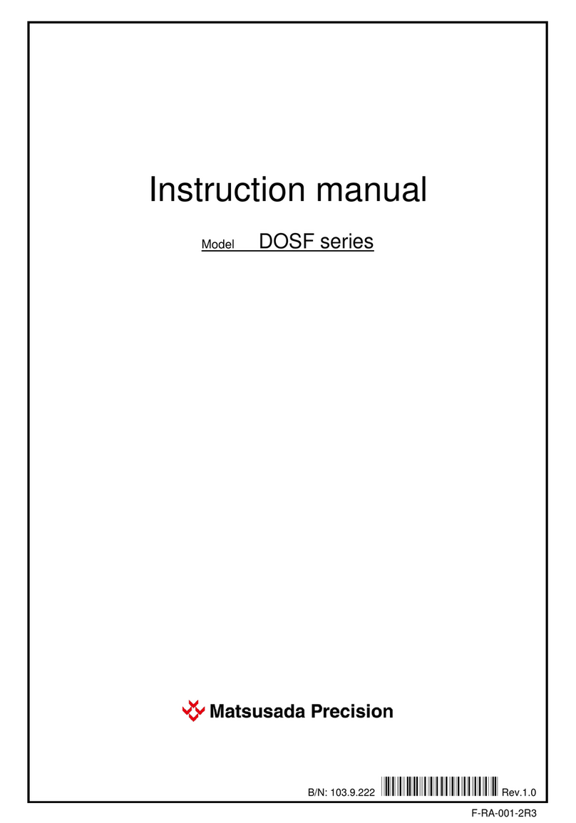 Matsusada Precision DOSF Series instruction manual
