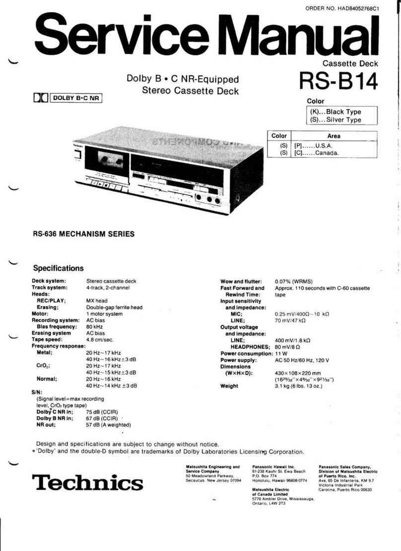 Technics RS-B14 User manual
