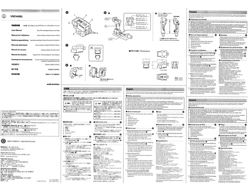 Audio Technica VM740ML User manual