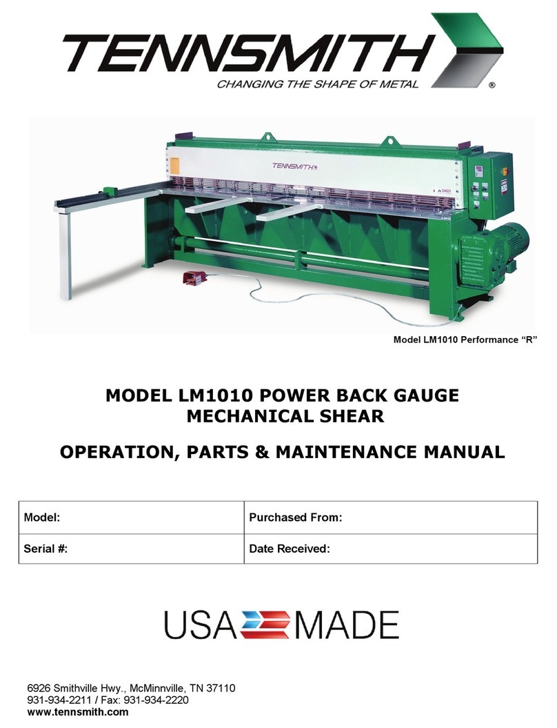 Tennsmith LM1010 Operation, parts & maintenance manual