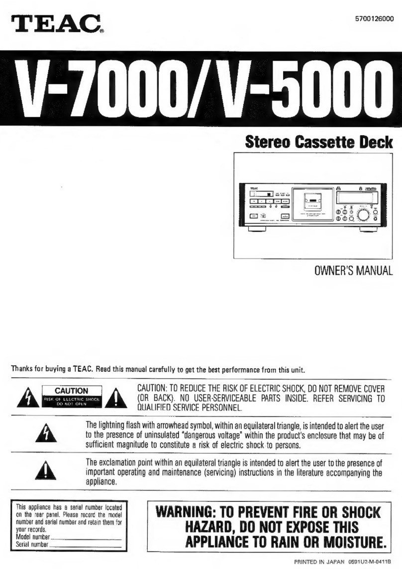 Teac V-7000 owner's manual