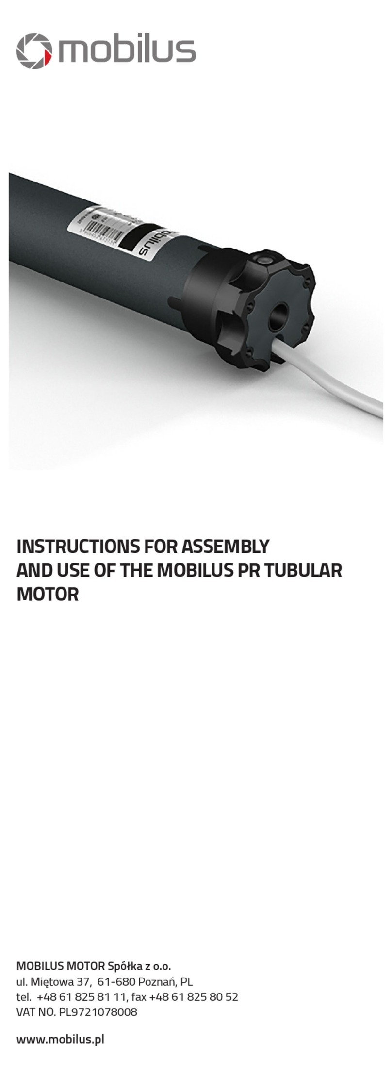 MOBILUS PR M35 Instructions for assembly and use