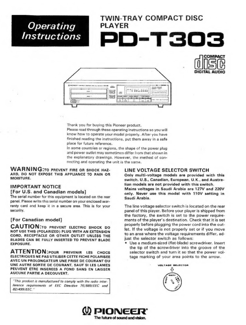 Pioneer PD-T303 User manual