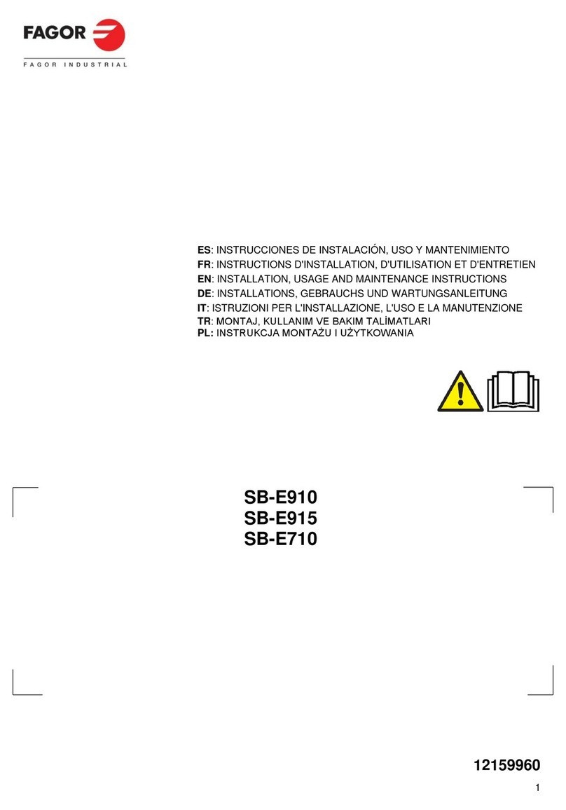 Fagor SB-E910 Installation, Usage and Maintenance Instructions