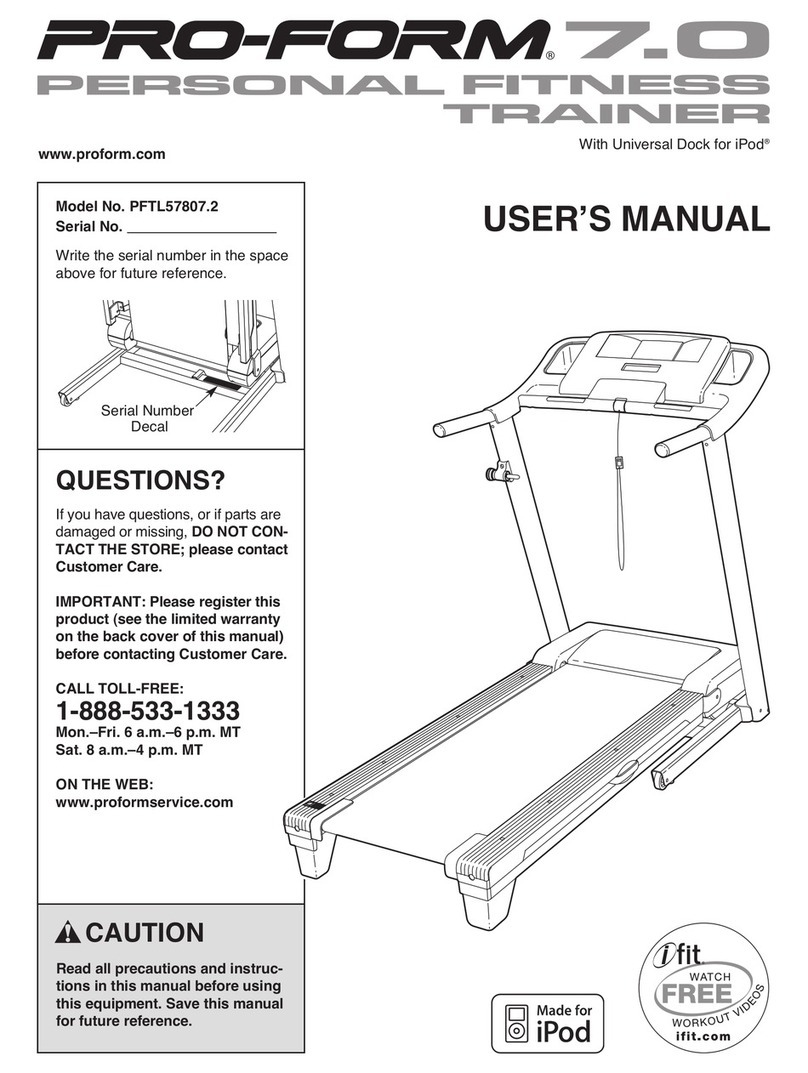 ICON IP PRO-FORM 7.0 user manual ICON IP PRO-FORM 7.0 user manual