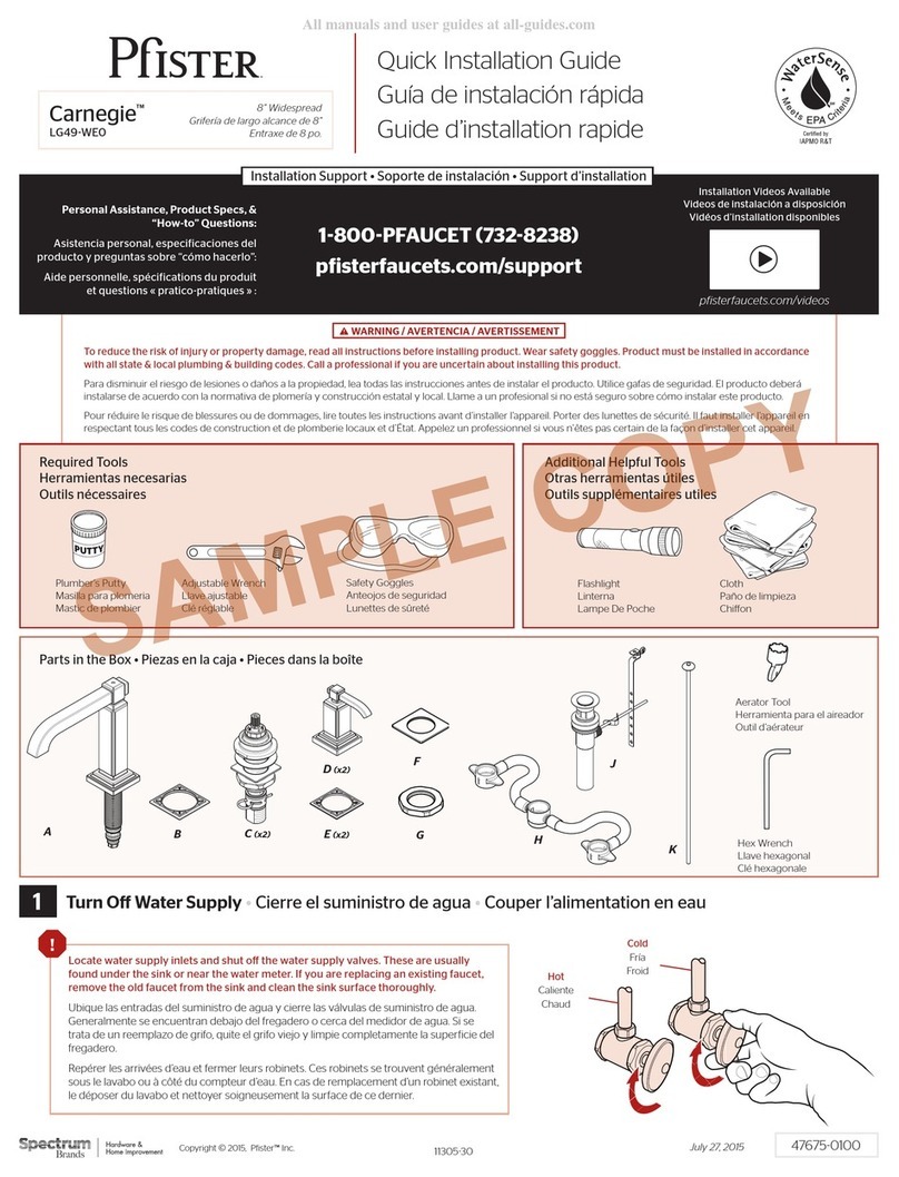 Spectrum Brands Pfister Carnegie LG49-WE0 User manual Spectrum Brands Pfister Carnegie LG49-WE0 User manual