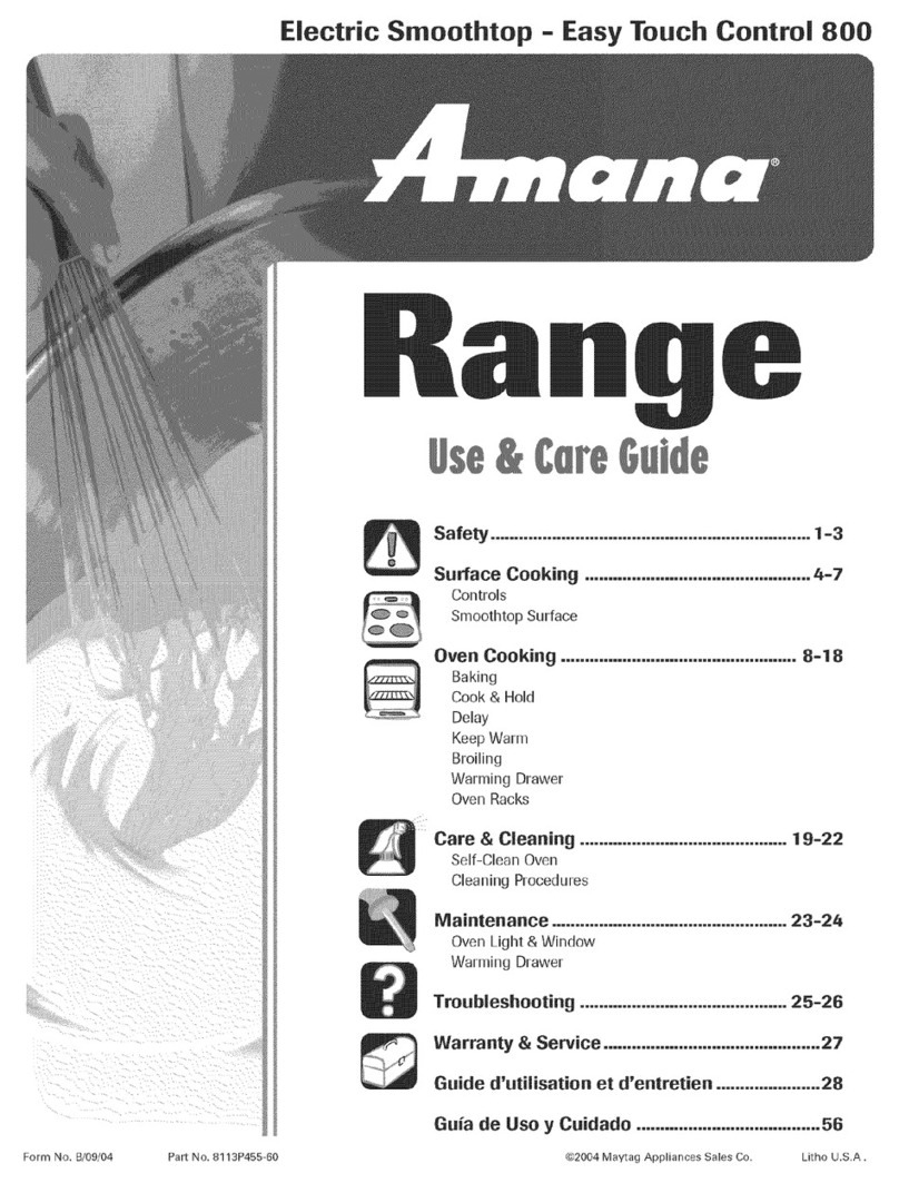 Amana Easy Touch Control 800 User manual