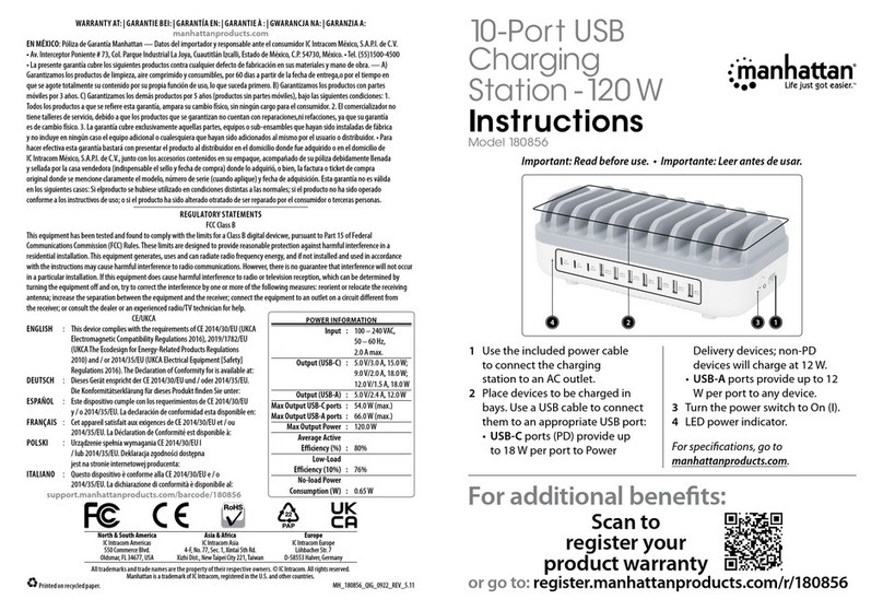 Manhattan 180856 User manual Manhattan 180856 User manual
