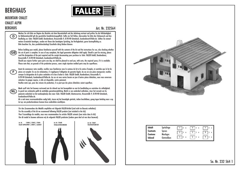 Faller MOUNTAIN CHALET User manual