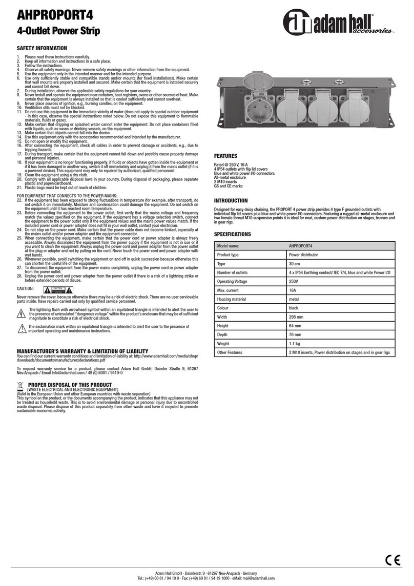 Adam Hall AHPROPORT4 manual