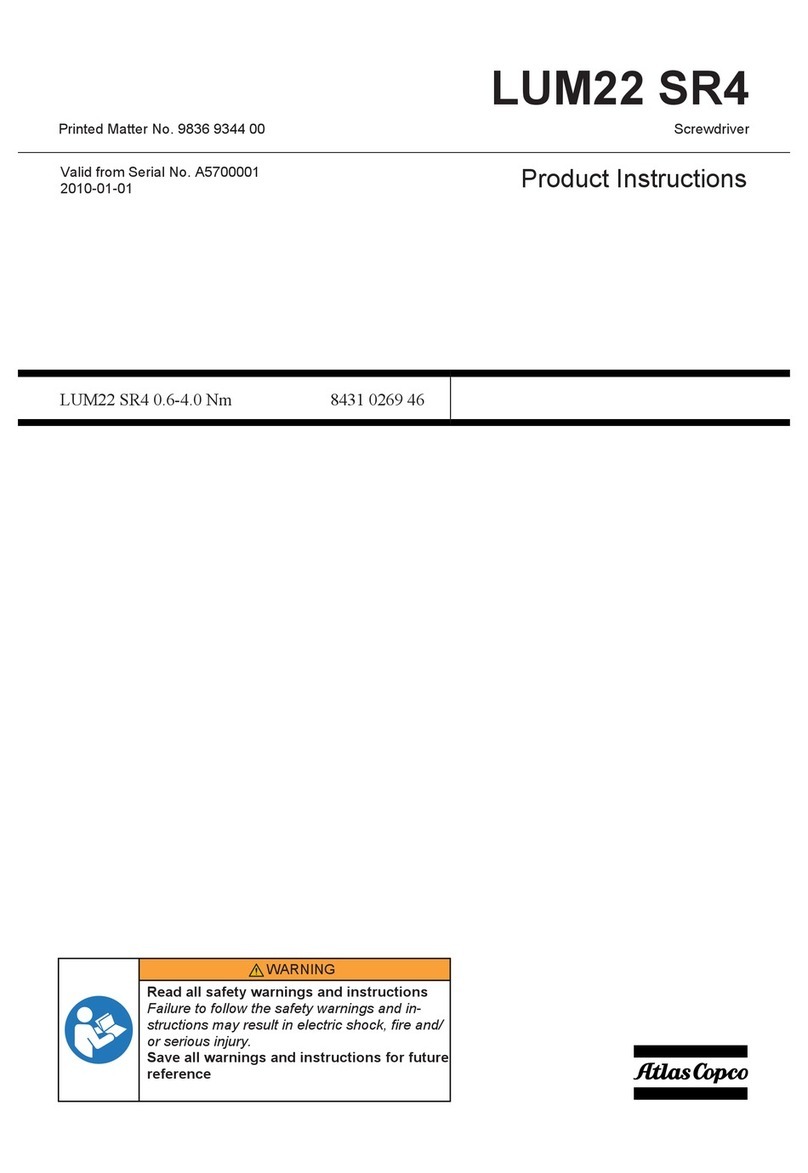 Atlas Copco LUM22 SR4 Instruction sheet Atlas Copco LUM22 SR4 Instruction sheet