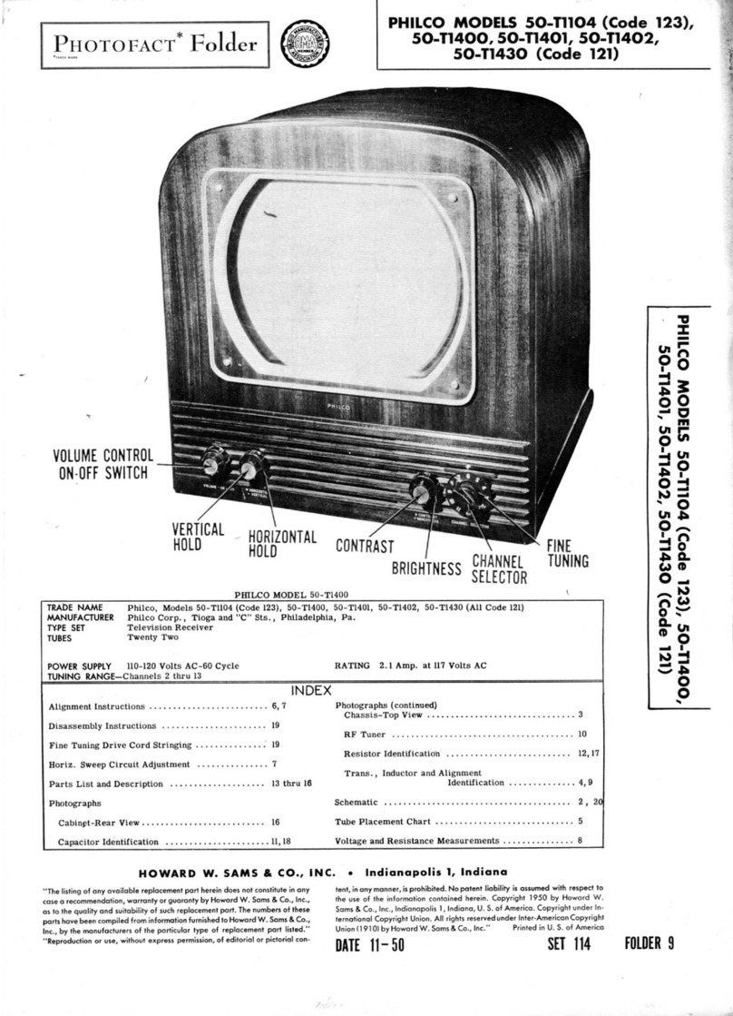 Philco PHOTOFACT 50-T1104 User manual Philco PHOTOFACT 50-T1104 User manual