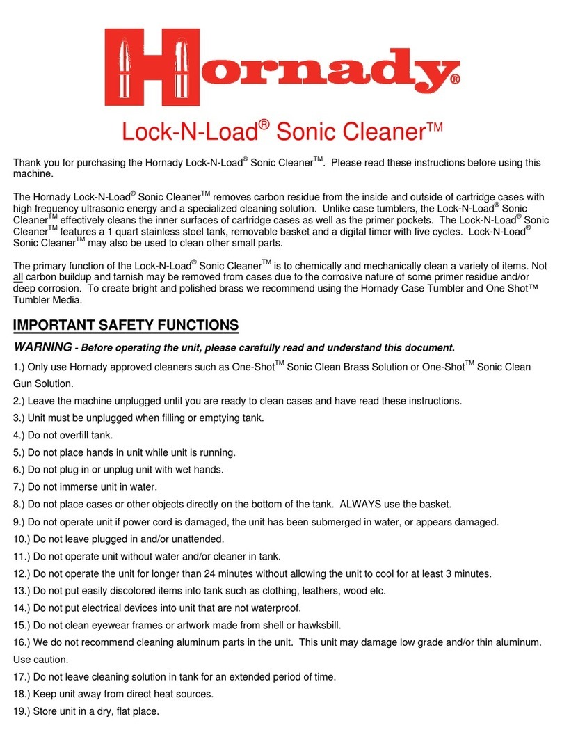 Hornady Lock-N-Load Sonic Cleaner 043350 manual