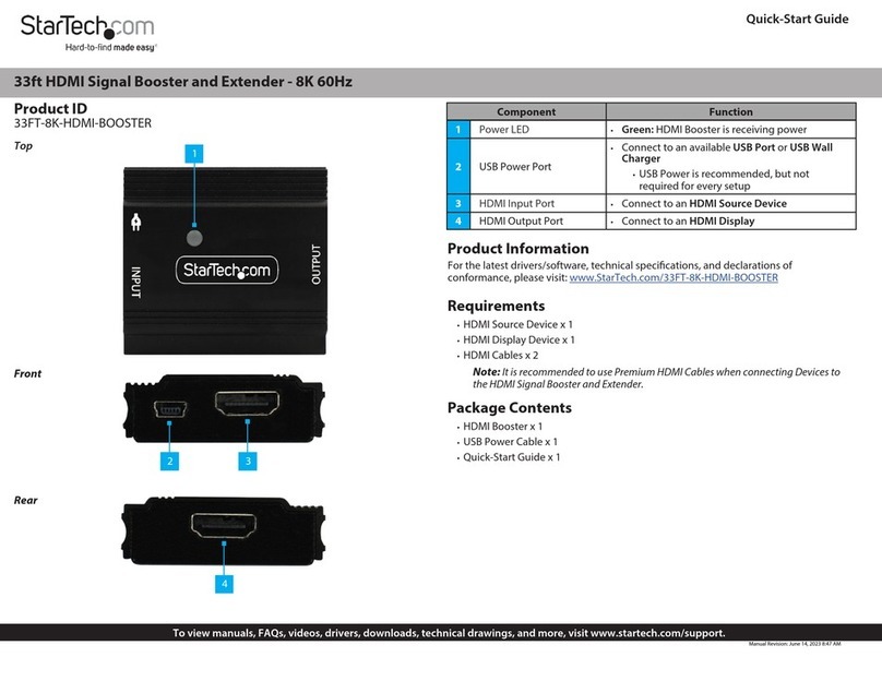 StarTech.com 33FT-8K-HDMI-BOOSTER User manual