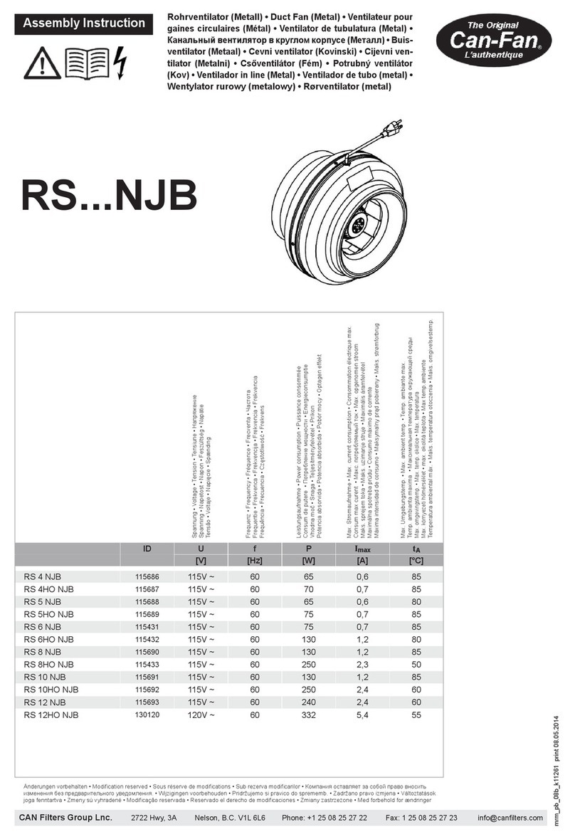Can-Fan RS NJB Series Assembly instruction