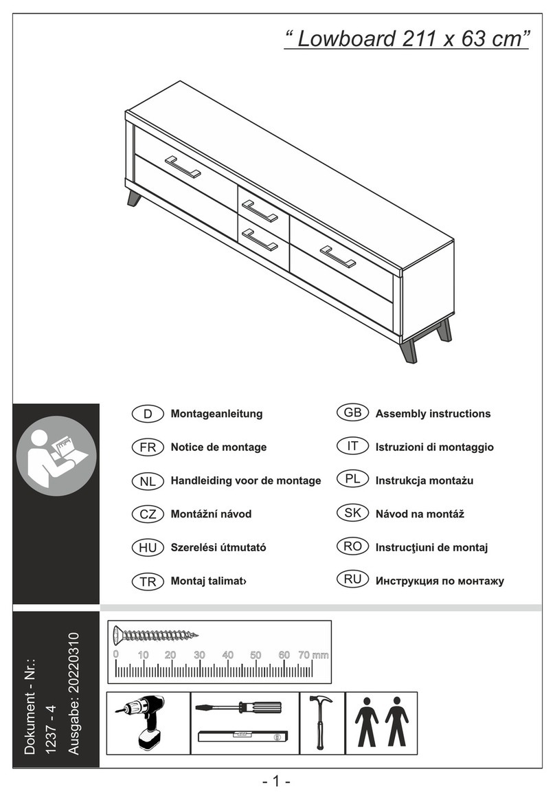 VOGL Lowboard 211 x 63 cm Assembly instructions