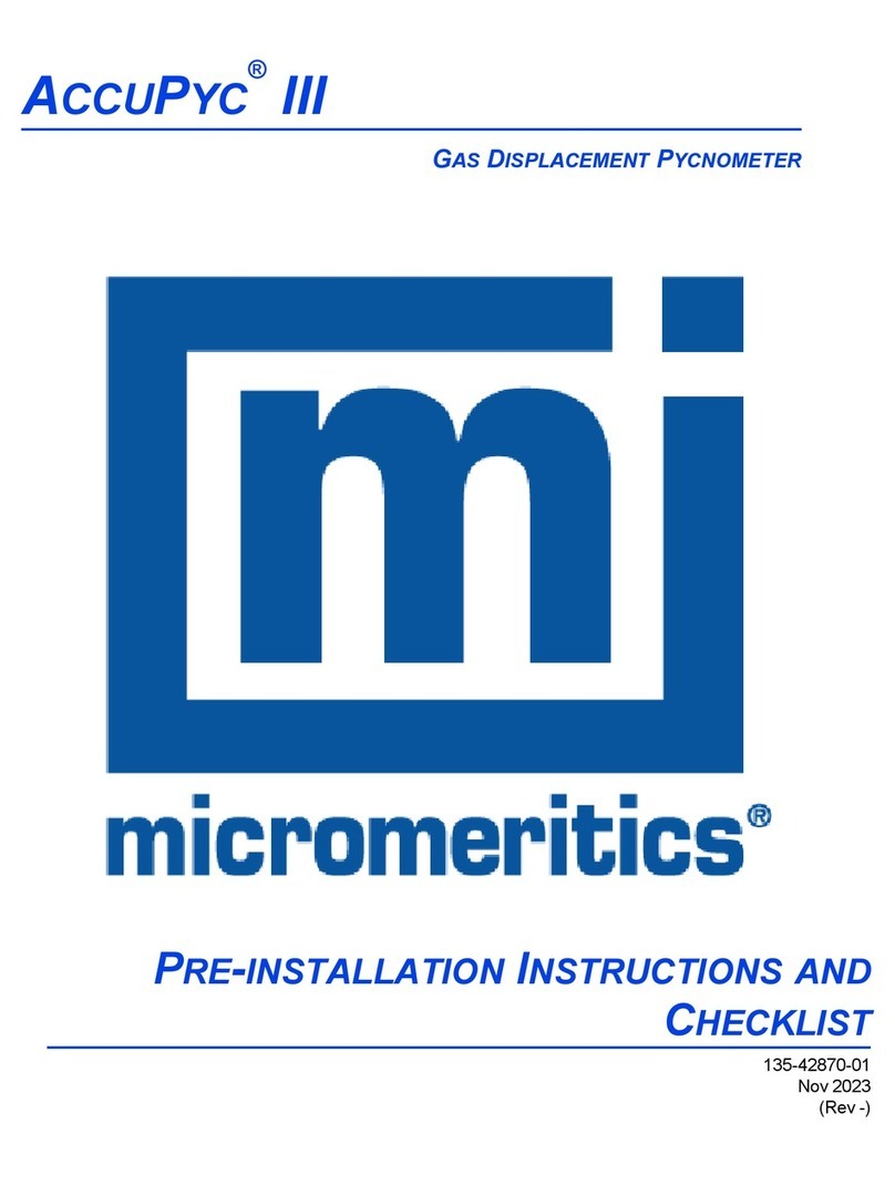 Micromeritics ACCUPYC III User manual Micromeritics ACCUPYC III User manual
