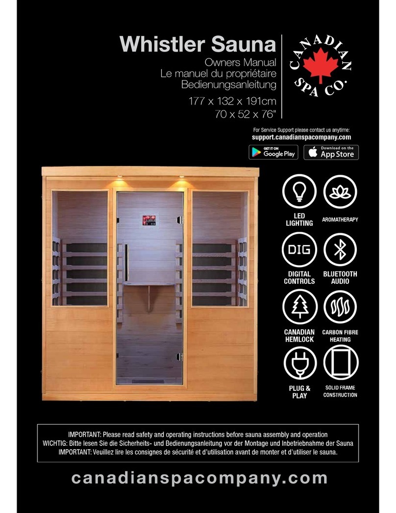 Canadian Spa Whistler Sauna owner's manual Canadian Spa Whistler Sauna owner's manual