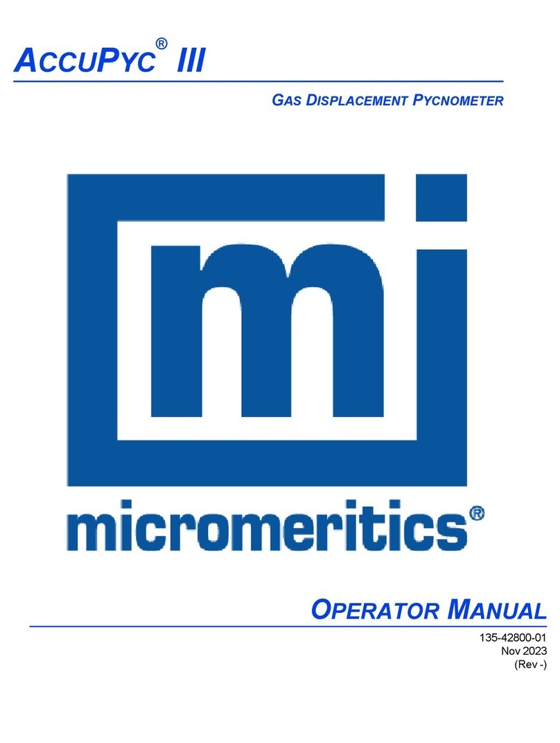 Micromeritics ACCUPYC III User manual Micromeritics ACCUPYC III User manual