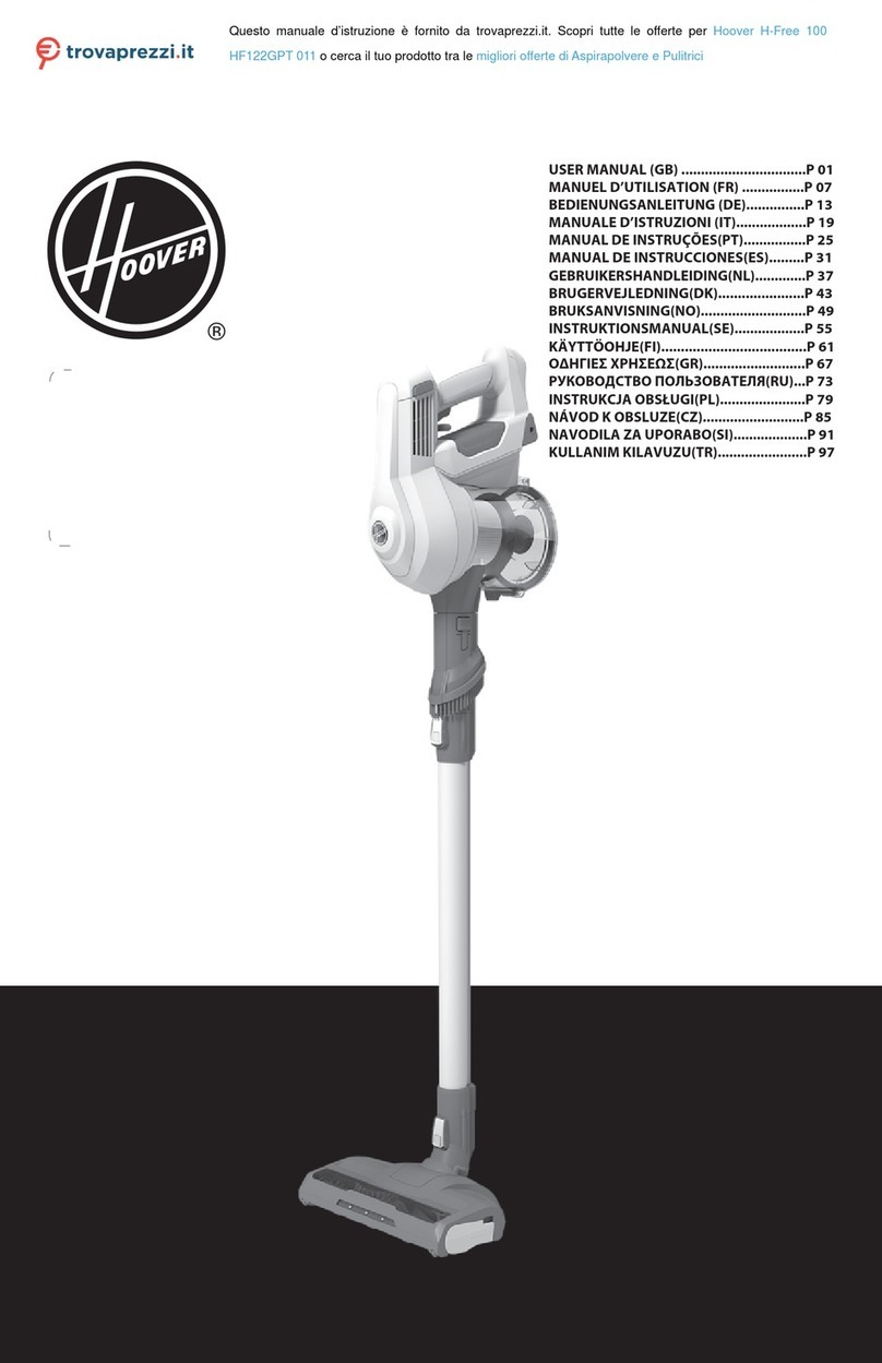 Hoover H-Free 100 HF122GPT 011 User manual