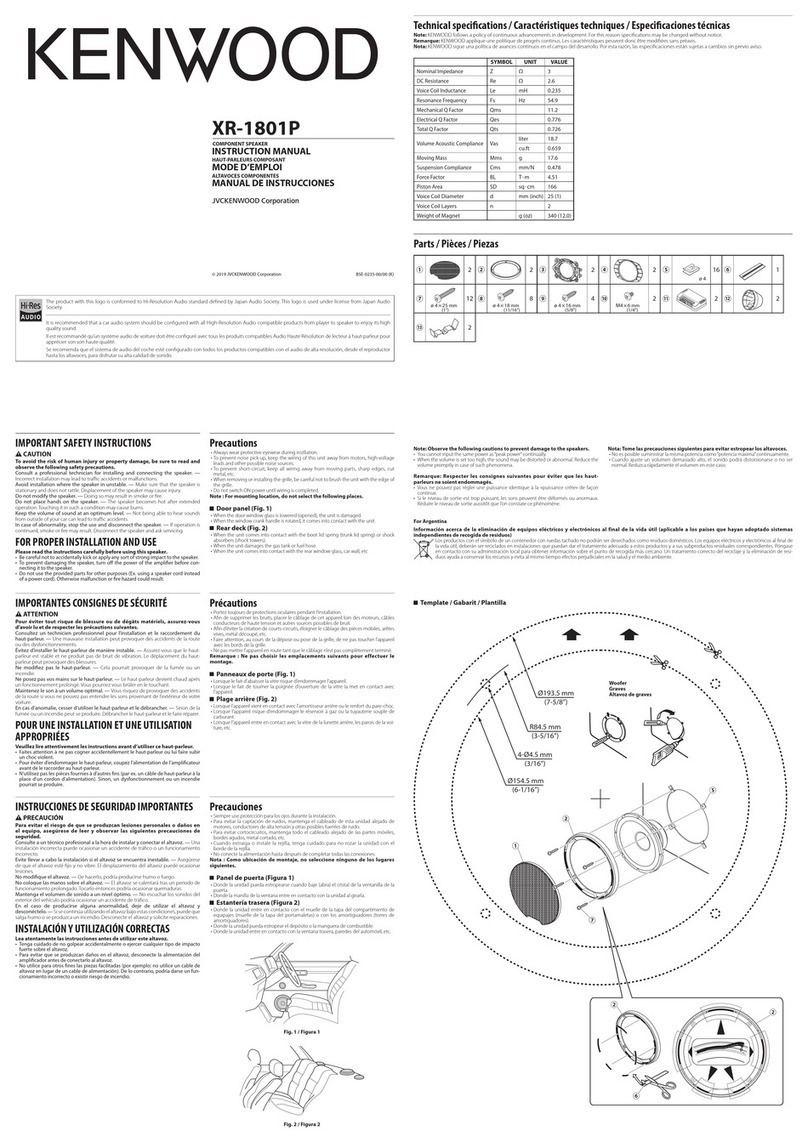 Kenwood XR-1801P User manual Kenwood XR-1801P User manual