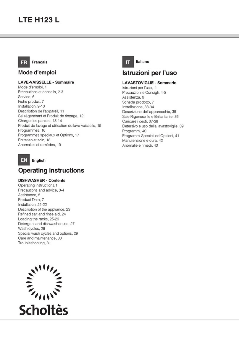 SCHOLTES LTE H123 L operating instructions