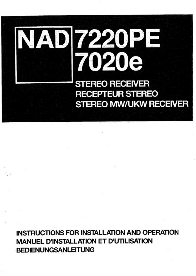 NAD 7220PE 7020e Instructions for installation and operation