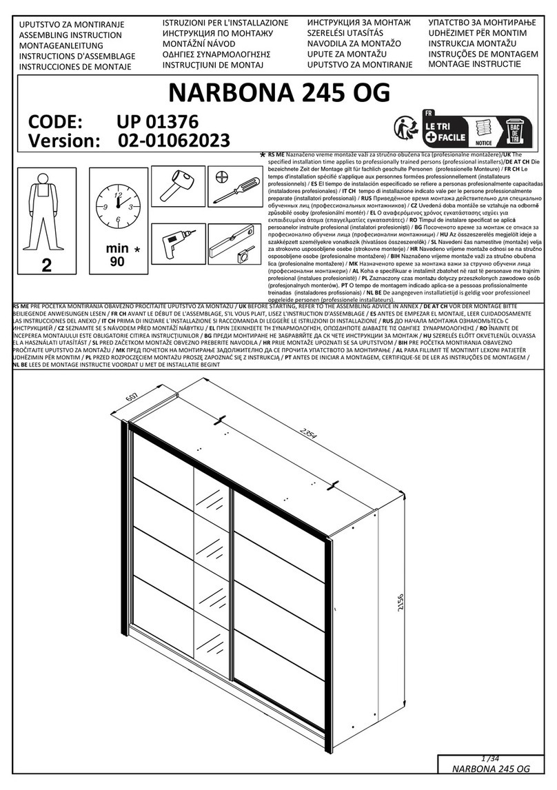 Dedeman NARBONA 245 OG UP 01376 Assembling Instruction Dedeman NARBONA 245 OG UP 01376 Assembling Instruction