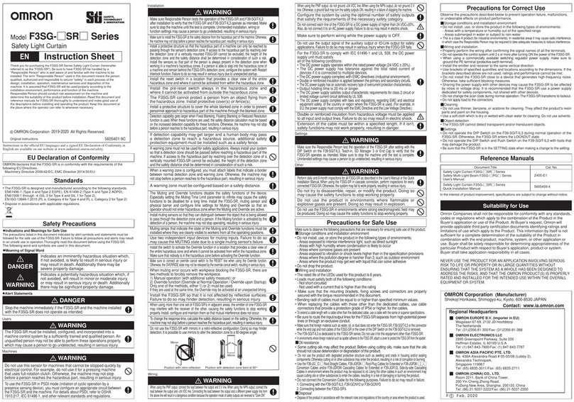 Omron F3SG-SRA Series User manual